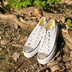 Custom Swarovski Crystal Chuck Taylor OX Platform